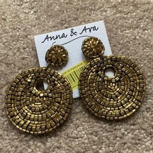 Anna and Ava gold beaded earrings